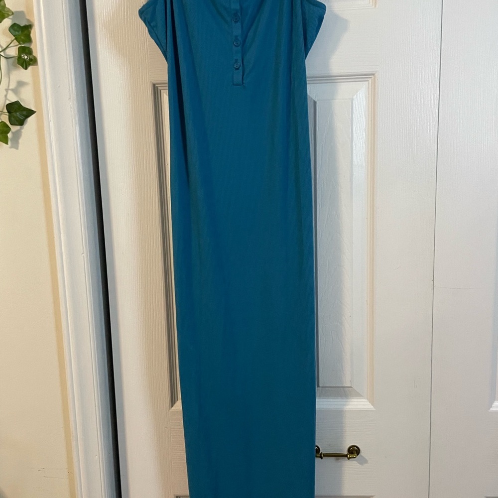 Rue21 Blue Button-Up Maxi Dress